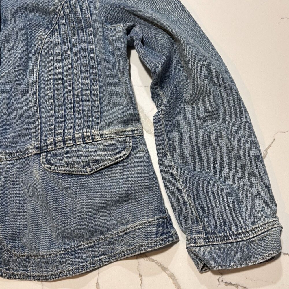 J. JILL VINTAGE Button Down Two Pocket Pleated Classic Blue DENIM JACKET Size M - Picture 9 of 16